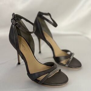 Elegant Silver/gray Ankle Strap Heels, Vince Camuto